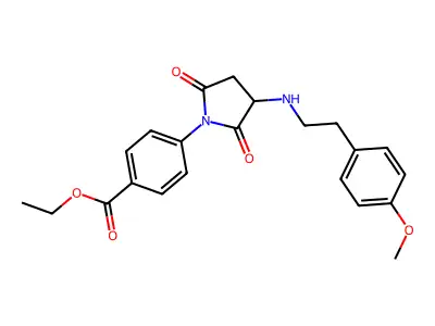 Ethyl 4-[3-[2-(4-methoxyphenyl)ethylamino]-2,5-dioxopyrrolidin-1-yl]benzoate structure