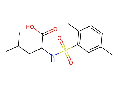 ((2,5-Dimethylphenyl)sulfonyl)leucine structure