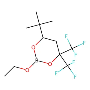 6-tert-Butyl-2-ethoxy-4,4-bis(trifluoromethyl)-1,3,2-dioxaborinane structure