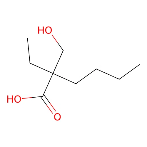 2-ethyl-2-(hydroxymethyl)hexanoic Acid structure