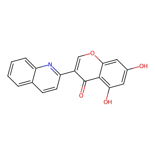 5,7-dihydroxy-3-(quinolin-2-yl)-4H-chromen-4-one structure