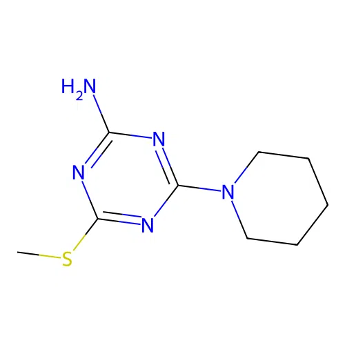 4-(Methylthio)-6-piperidino-1,3,5-triazin-2-amine structure