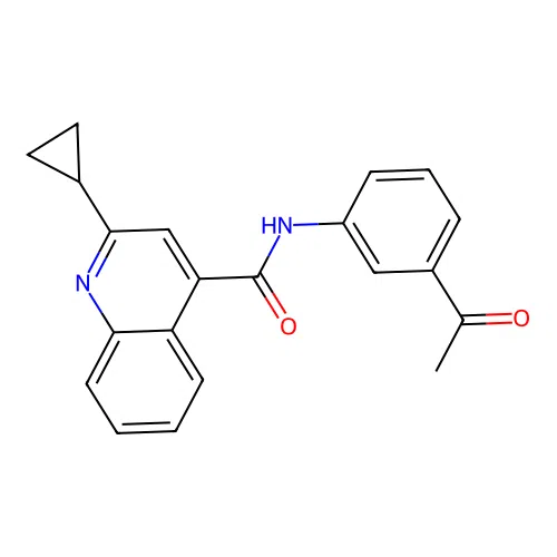 N-(3-acetylphenyl)-2-cyclopropylquinoline-4-carboxamide structure
