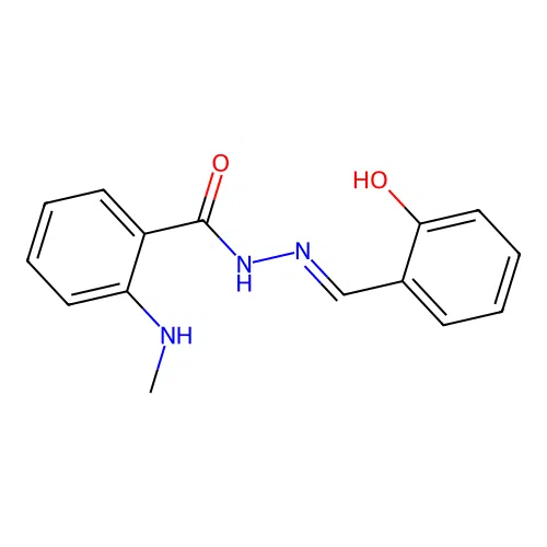 N-[(2-hydroxyphenyl)methylideneamino]-2-(methylamino)benzamide structure
