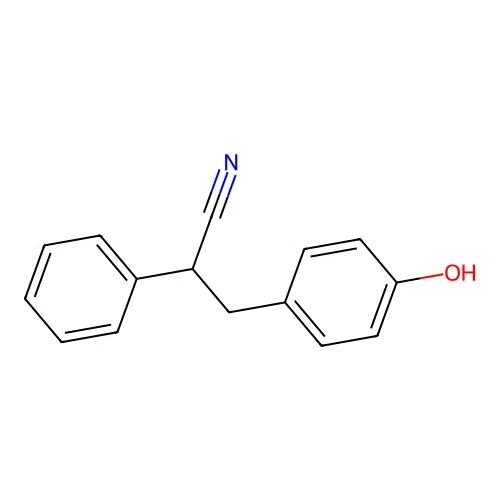 3-(4-Hydroxy-phenyl)-2-phenyl-propionitrile structure
