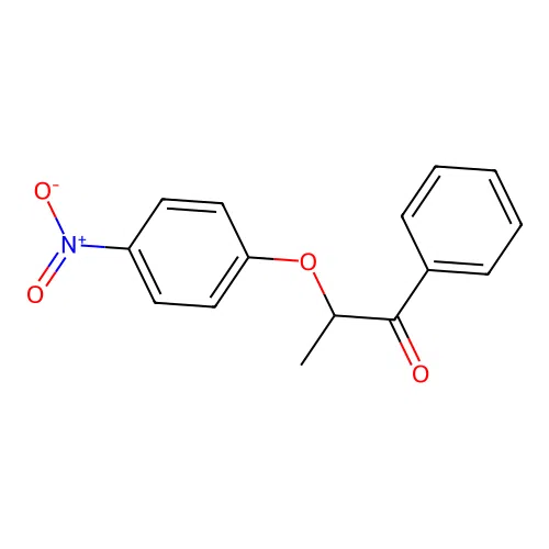 (p-Nitrophenoxy)propiophenone structure