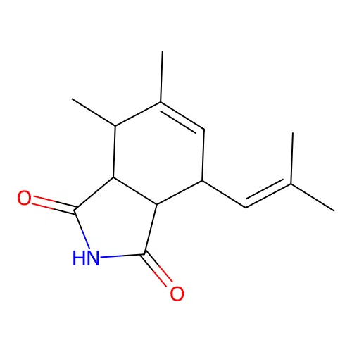 4,5-dimethyl-7-(2-methylprop-1-en-1-yl)-3a,4,7,7a-tetrahydro-1H-isoindole-1,3(2H)-dione structure