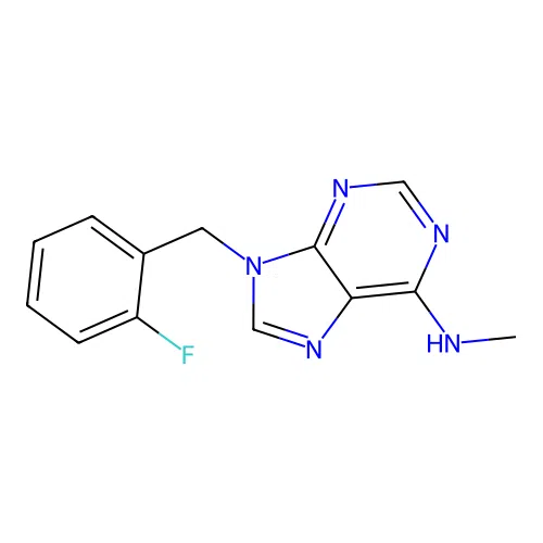 9-(2-fluorobenzyl)-6-(methylamino)-9H-purine structure