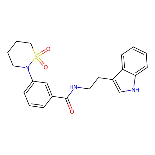 3-(1,1-dioxido-1,2-thiazinan-2-yl)-N-[2-(1H-indol-3-yl)ethyl]benzamide structure