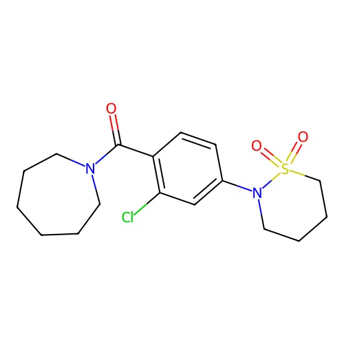 Azepan-1-yl(2-chloro-4-(1,1-dioxido-1,2-thiazinan-2-yl)phenyl)methanone structure