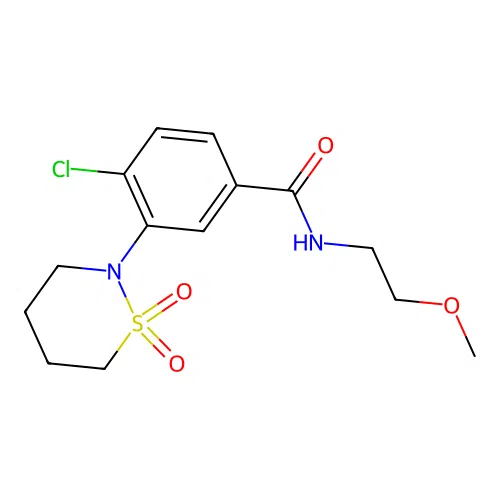 4-chloro-3-(1,1-dioxido-1,2-thiazinan-2-yl)-N-(2-methoxyethyl)benzamide structure
