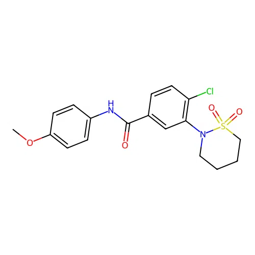 4-chloro-3-(1,1-dioxido-1,2-thiazinan-2-yl)-N-(4-methoxyphenyl)benzamide structure