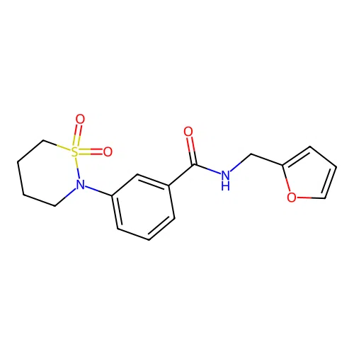 3-(1,1-dioxido-1,2-thiazinan-2-yl)-N-(furan-2-ylmethyl)benzamide structure