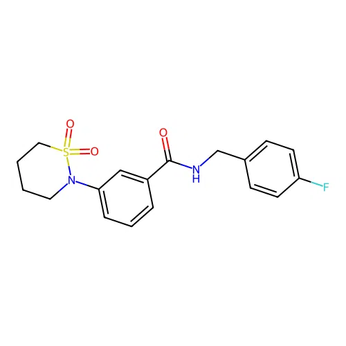 3-(1,1-dioxido-1,2-thiazinan-2-yl)-N-(4-fluorobenzyl)benzamide structure