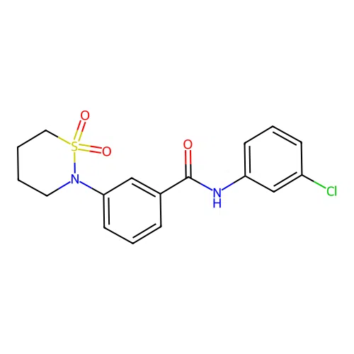 N-(3-chlorophenyl)-3-(1,1-dioxido-1,2-thiazinan-2-yl)benzamide structure