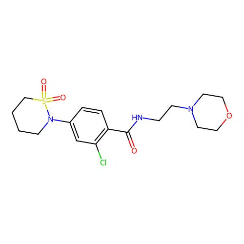 2-chloro-4-(1,1-dioxido-1,2-thiazinan-2-yl)-N-[2-(morpholin-4-yl)ethyl]benzamide structure