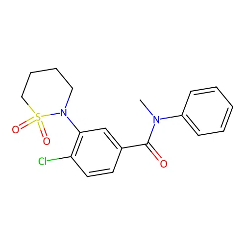 4-chloro-3-(1,1-dioxido-1,2-thiazinan-2-yl)-N-methyl-N-phenylbenzamide structure