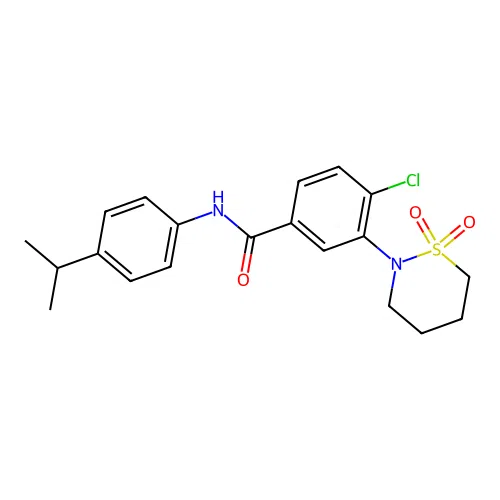 4-chloro-3-(1,1-dioxido-1,2-thiazinan-2-yl)-N-[4-(propan-2-yl)phenyl]benzamide structure