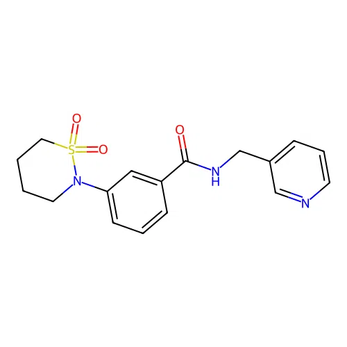3-(1,1-dioxido-1,2-thiazinan-2-yl)-N-(pyridin-3-ylmethyl)benzamide structure