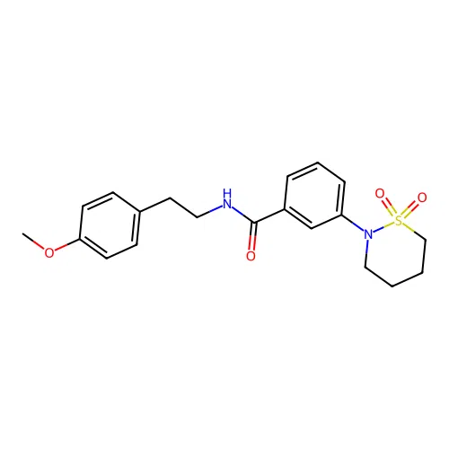 3-(1,1-dioxido-1,2-thiazinan-2-yl)-N-[2-(4-methoxyphenyl)ethyl]benzamide structure