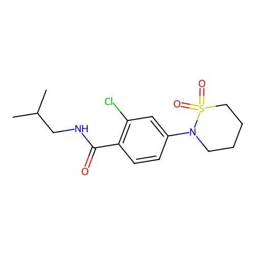 2-chloro-4-(1,1-dioxido-1,2-thiazinan-2-yl)-N-(2-methylpropyl)benzamide structure