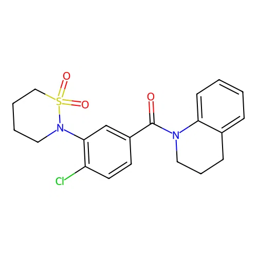 [4-chloro-3-(1,1-dioxothiazinan-2-yl)phenyl]-(3,4-dihydro-2H-quinolin-1-yl)methanone structure