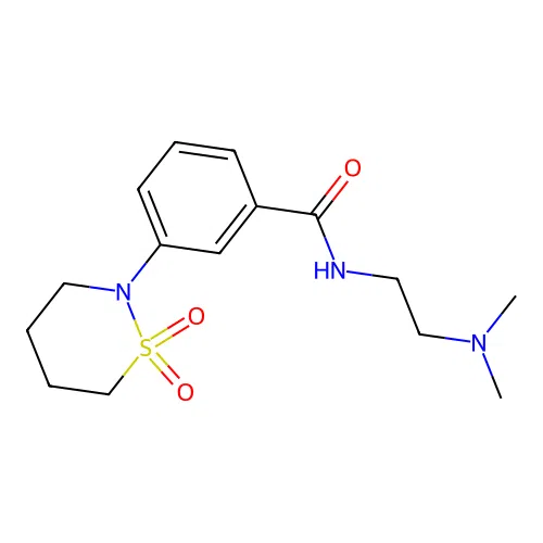 N-(2-(dimethylamino)ethyl)-3-(1,1-dioxido-1,2-thiazinan-2-yl)benzamide structure