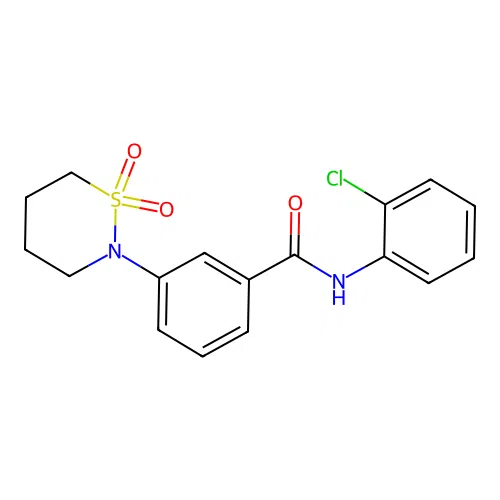 N-(2-chlorophenyl)-3-(1,1-dioxido-1,2-thiazinan-2-yl)benzamide structure