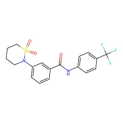 3-(1,1-dioxido-1,2-thiazinan-2-yl)-N-(4-(trifluoromethyl)phenyl)benzamide structure