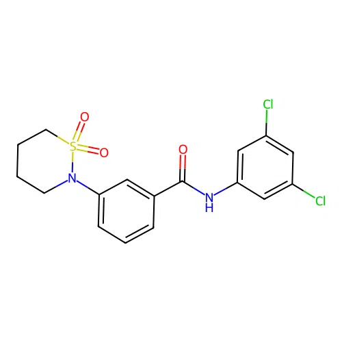 N-(3,5-dichlorophenyl)-3-(1,1-dioxido-1,2-thiazinan-2-yl)benzamide structure