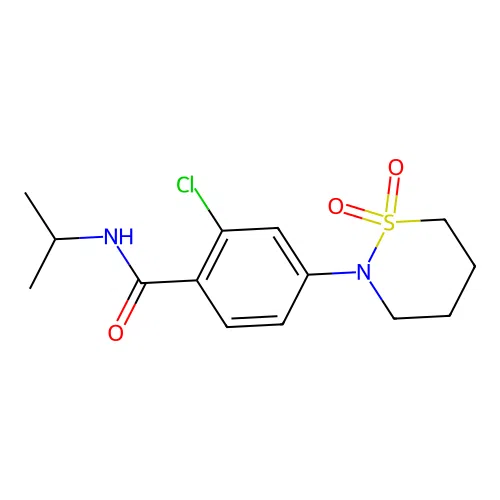 2-chloro-4-(1,1-dioxido-1,2-thiazinan-2-yl)-N-(propan-2-yl)benzamide structure