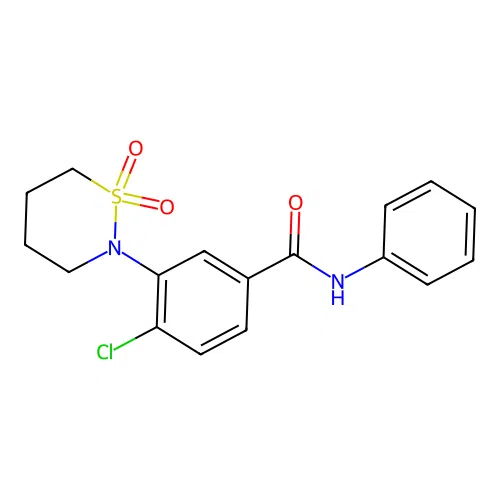4-chloro-3-(1,1-dioxido-1,2-thiazinan-2-yl)-N-phenylbenzamide structure