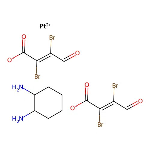 cis-Pt(II)(DDH)bis(mucobromic acid) structure