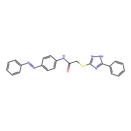 Acetamide, N-[4-(2-phenyldiazenyl)phenyl]-2-[(3-phenyl-1H-1,2,4-triazol-5-yl)thio]- structure