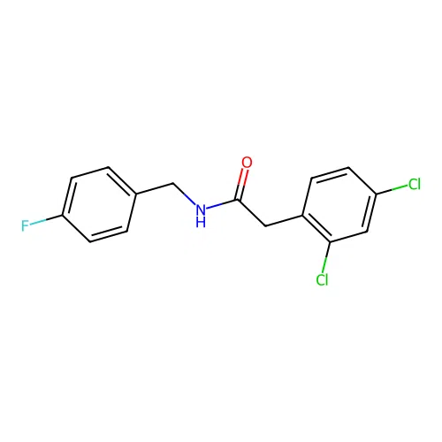 2,4-Dichloro-N-[(4-fluorophenyl)methyl]benzeneacetamide structure
