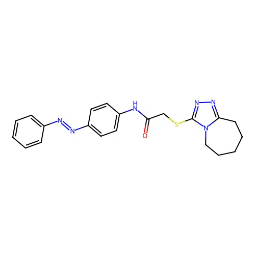 Acetamide, N-[4-(2-phenyldiazenyl)phenyl]-2-[(6,7,8,9-tetrahydro-5H-1,2,4-triazolo[4,3-a]azepin-3-yl)thio]- structure