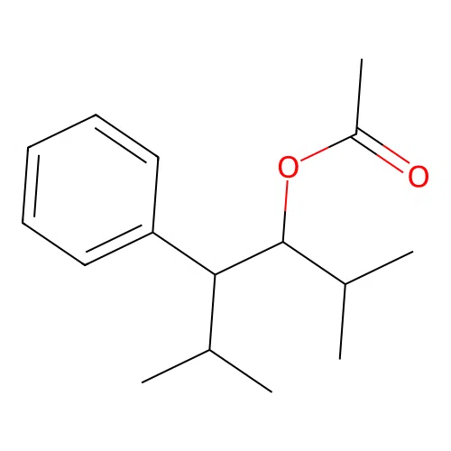 1-Isopropyl-3-methyl-2-phenylbutyl acetate structure