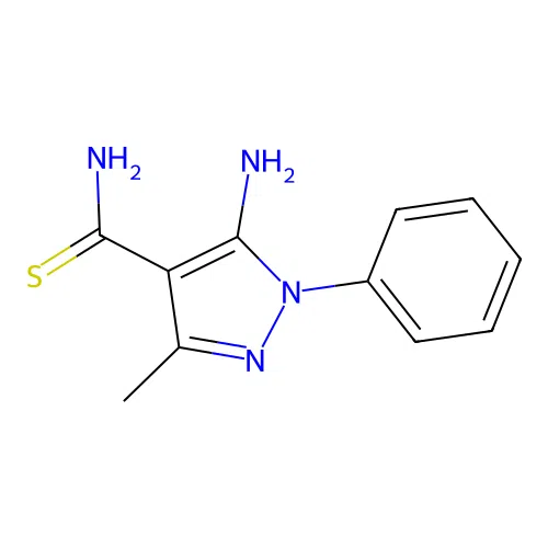 5-Amino-3-methyl-1-phenylpyrazole-4-carbothioamide structure