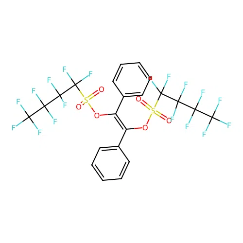 (E)-1,2-Diphenylvinylen-bis(nonafluorbutansulfonat) structure
