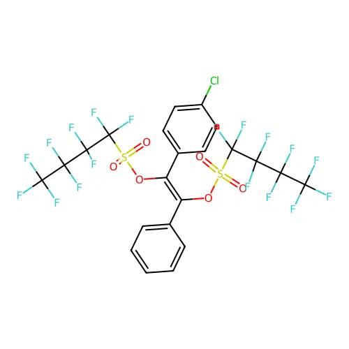 Ethylene, 1,2-bis[(nonafluorobutanesulfonyl)oxy]-1-(4-chlorophenyl)-2-phenyl- structure