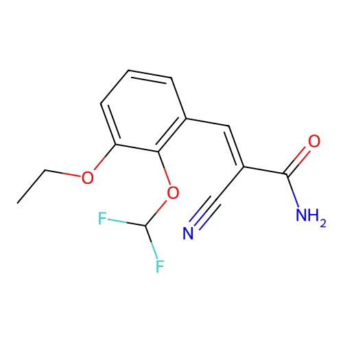 2-Cyano-3-[2-(difluoromethoxy)-3-ethoxyphenyl]prop-2-enamide structure