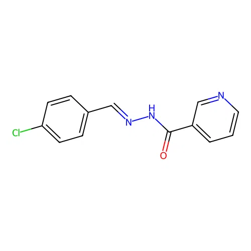 Nicotinic acid (4-chloro-benzylidene)-hydrazide structure