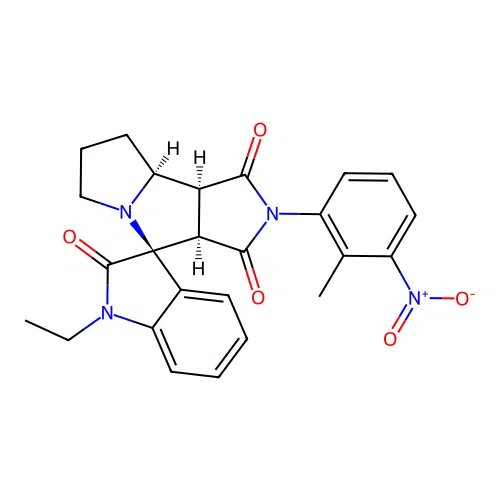 (3aR,4S,8aS,8bS)-1'-ethyl-2-(2-methyl-3-nitrophenyl)spiro[3a,6,7,8,8a,8b-hexahydropyrrolo[3,4-a]pyrrolizine-4,3'-indole]-1,2',3-trione structure