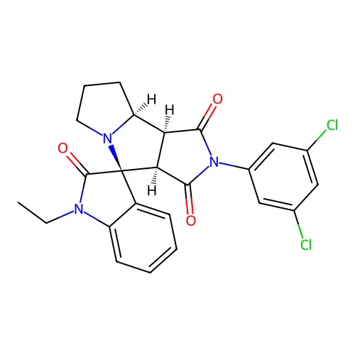 (3aR,4S,8aS,8bS)-2-(3,5-dichlorophenyl)-1'-ethylspiro[3a,6,7,8,8a,8b-hexahydropyrrolo[3,4-a]pyrrolizine-4,3'-indole]-1,2',3-trione structure