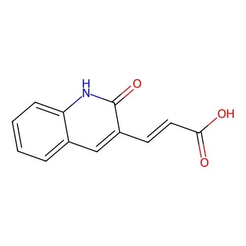 (2E)-3-(2-hydroxyquinolin-3-yl)acrylic acid structure