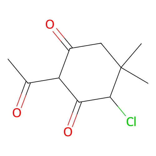 2-Acetyl-4-chloro-5,5-dimethyl-cyclohexane-1,3-dione structure
