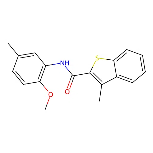 N-(2-methoxy-5-methylphenyl)-3-methyl-1-benzothiophene-2-carboxamide structure