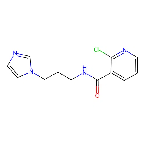 2-chloro-N-[3-(1H-imidazol-1-yl)propyl]pyridine-3-carboxamide structure