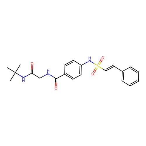 N-tert-butyl-2-{[4-(2-phenylethenesulfonamido)phenyl]formamido}acetamide structure