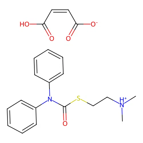 Carbamic acid, diphenylthio-, S-(2-(dimethylamino)ethyl) ester, maleate structure